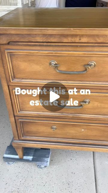 an old dresser with the words bought this at an estate sale on it's side