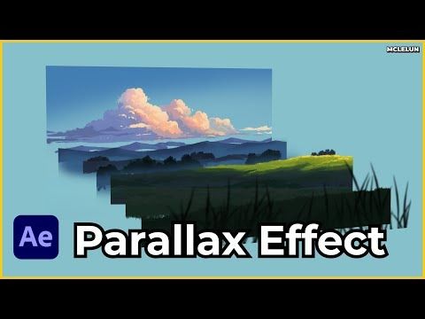 an animated landscape with the words parallax effect