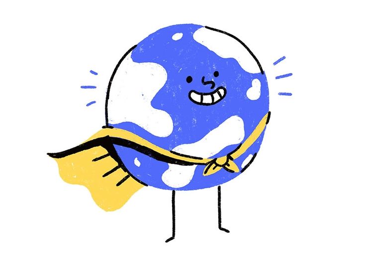 a cartoon earth with a scarf around it's neck