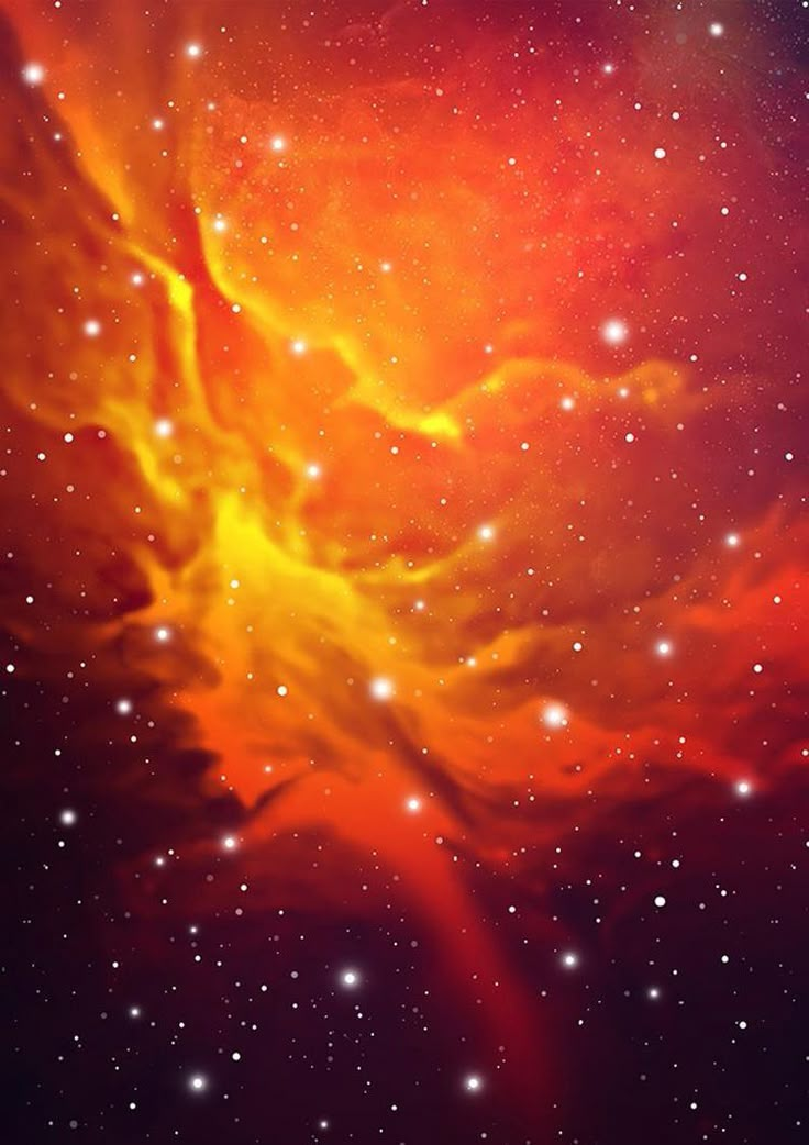 an orange and red space filled with stars