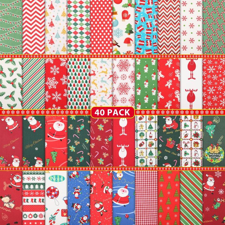 PRICES MAY VARY. Well made of: the quilting fabric square fat quarters come from material, you can feel soft when touching them, they are also easy to sew, can give you a comfortable wearing experience if you apply them for making wearing fabric crafts, such as an apron or a dress Large quantity of fabric bundles: the package comes with 40 pieces Christmas fabric bundles in total, each piece is decorated with different patterns, such a large quantity for you to use, various choices meet your ass Fabric Christmas Sewing Patterns, Fat Quarter Christmas Sewing Patterns, Christmas Tree Quilt Block Annie's Craft Store, Christmas Tree Fabric Panels, Prequilted Christmas Fabric, Christmas Quilting Games, Diy Christmas Quilt, Patchwork Christmas, Christmas Tree Snowflake