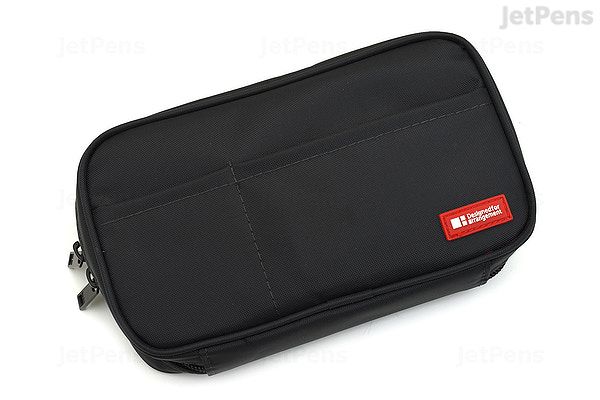 Lihit Lab Book Style Pen Case - Standard - Black - LIHIT LAB A-7551-24 Functional Black Travel Pencil Case, Black Rectangular Pencil Case, Black Pencil Case With Pen Slots For Study, Portable Black Pencil Case, Modern Rectangular Cases For School, Portable Black Pencil Case For Study, Travel Black Rectangular Case Organizer, Black Rectangular Travel Organizer, Black Rectangular Travel Organizer Case