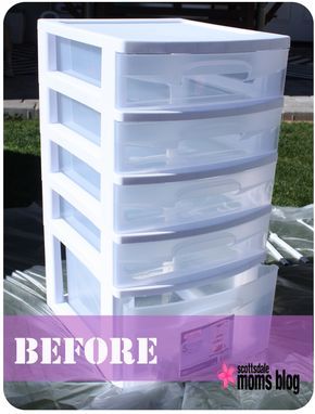 plastic drawers are stacked on top of each other with the words before and after them