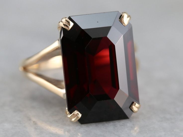 Luxury Red Ruby Ring With Gemstone Accents, Classic Formal Burgundy Rings, Classic Burgundy Ruby Ring For Formal Occasions, Formal Garnet Burgundy Ring, Luxury Emerald-cut Ruby Ring, Timeless Red Jewelry For Formal Occasions, Formal Burgundy Garnet Ring, Luxury Polished Finish Ruby Ring For Formal Occasions, Timeless Red Gemstone Jewelry