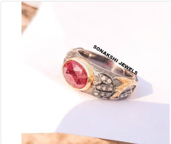 Materials Silver Gemstone: Diamond ,Ruby Description Item Description:- Note : Dear Customer , You Can Order The Size Of Any Ring , We Can Make You As Soon As Possible Metal:- 925 Solid Sterling silver Stone:-Diamond , Ruby Stone Treatment:- 100% Natural Stone Item Weight:-  Note : Dear Customer , You Can Order The Size Of Any Ring , We Can Make You As Soon As Possible Please Feel Free To Massage us. Free Shipping World Wide. Payment Policy: We accept payment through PayPal. All payments must be made within 3 days of purchase. If you are experiencing some difficulty in paying through PayPal and need additional time, please contact us. Shipping Policy: Your order will ship USPS First Class mail, with tracking. If you would like to upgrade your shipping to Priority, or Express, please know t Red Diamond Ring, Ring Ruby, Red Diamond, Ruby Stone, 925 Silver Ring, Ruby Diamond, Red Ruby, Rings For Her, Vintage Ring