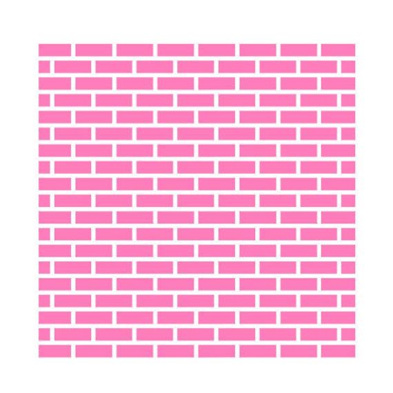 a pink brick wall with white squares on it