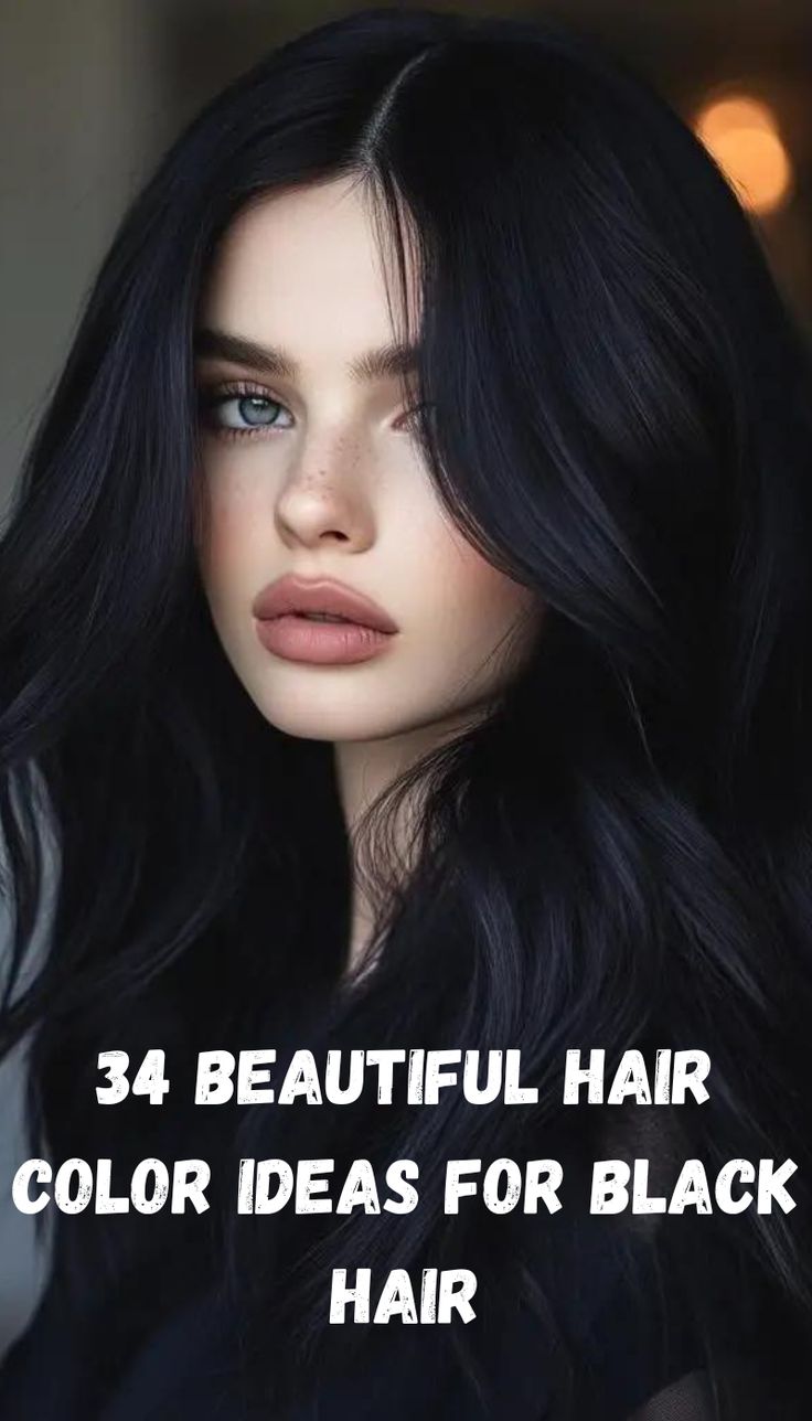 Discover 34 stunning hair color ideas specifically for black hair. This guide showcases a variety of shades and techniques, from rich jewel tones to subtle highlights, allowing you to express your individuality. Whether you're looking for a bold change or a refined update, there's something here for you. Hair Coloring For Black Hair, Fall Color For Black Hair, Matte Black Hair Color, Hair Highlights In Black Hair, Dark Hair Formulas, Best Dark Hair Colors, Soft Black Hair With Dimension, Chocolate Brown On Black Hair, Midnight Violet Black Hair Color