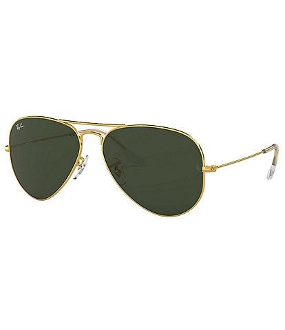 Ray-Ban Polarized Metal UV Protection Aviator Sunglasses | Dillard's Gold Aviator Sunglasses With Tinted Lenses, Gold Aviator Sunglasses With Uv Protection, Classic Gold Sunglasses With Tinted Lenses, Classic Gold Tinted Sunglasses, Gold Tinted Classic Sunglasses, Classic Gold Polarized Aviator Sunglasses, Classic Gold Aviator Sunglasses With Polarized Lenses, Classic Gold Aviator Sunglasses With Mirrored Lenses, Gold Rimless Polarized Aviator Sunglasses