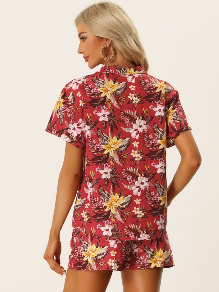 Shop Allegra K for hawaiian floral button down shirt shorts tropical 2 pieces sets you are looking for, get more women's sets for yourelf. Order now! Free Returns! Women Set, Order Now, Button Downs, Down Shirt, Button Down Shirt, Floral, Red