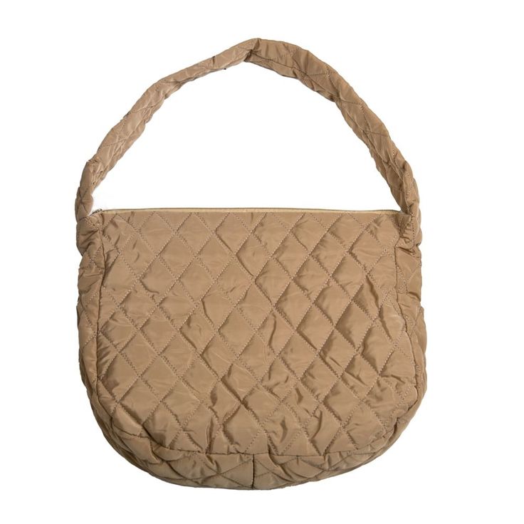 Meet your new go-to tote! Our quilted bag fits all you need to have with you, in a stylish and comfortable hobo style. Take it on your next adventure or use it for everyday errands - either way, you'll be sure to turn heads! Details & Care: 100% Nylon Spot Clean Zipper closure 13"H x 15"W x 4.25"D, 29"Length Strap Imported Versatile Quilted Bags For On-the-go, Beige Hobo Bag With Zipper For On-the-go, Versatile Quilted Tote Bag, Versatile Quilted Everyday Bag, Beige Hobo Bag For On-the-go, Casual Tote Baguette Bag For On-the-go, Casual Quilted Shoulder Bag With Double Handle, Versatile Quilted Shoulder Bag For Everyday, Versatile Everyday Quilted Shoulder Bag