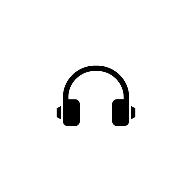 headphones icon on white background