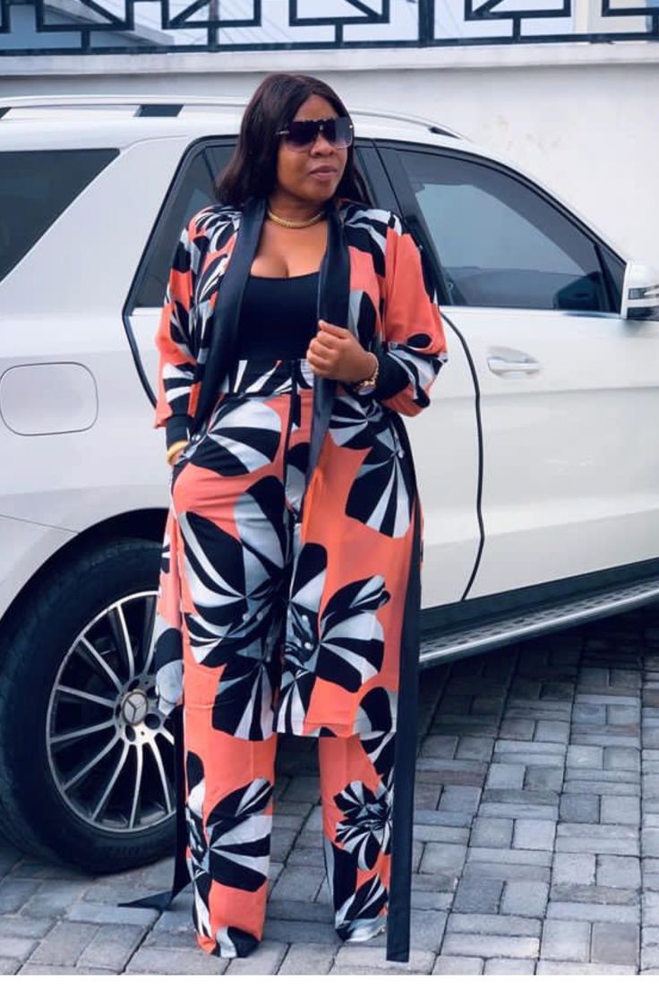 Kimono Set for women 2023 Latest Two Piece Outfit For Ladies, 2 Piece Styles For Ladies, Palazo Trousers Women Outfit, Two Pieces Styles For Ladies, Kimono Two Piece Outfit, Up And Down Material Style For Ladies, 2piece Outfits Two Pieces, Kimono And Palazzo Outfit, Up And Down Trousers For Ladies