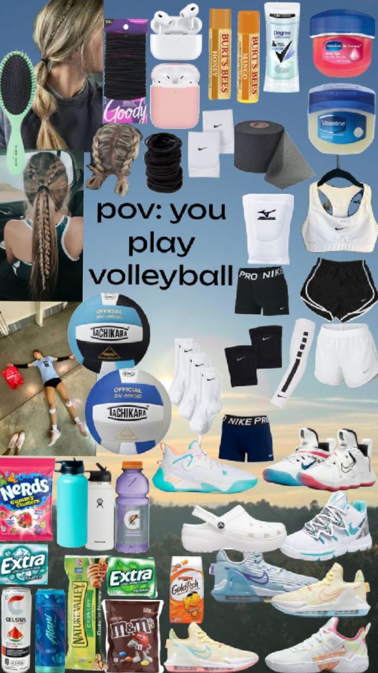 the collage shows various items that are being used to create volleyball uniforms and apparels