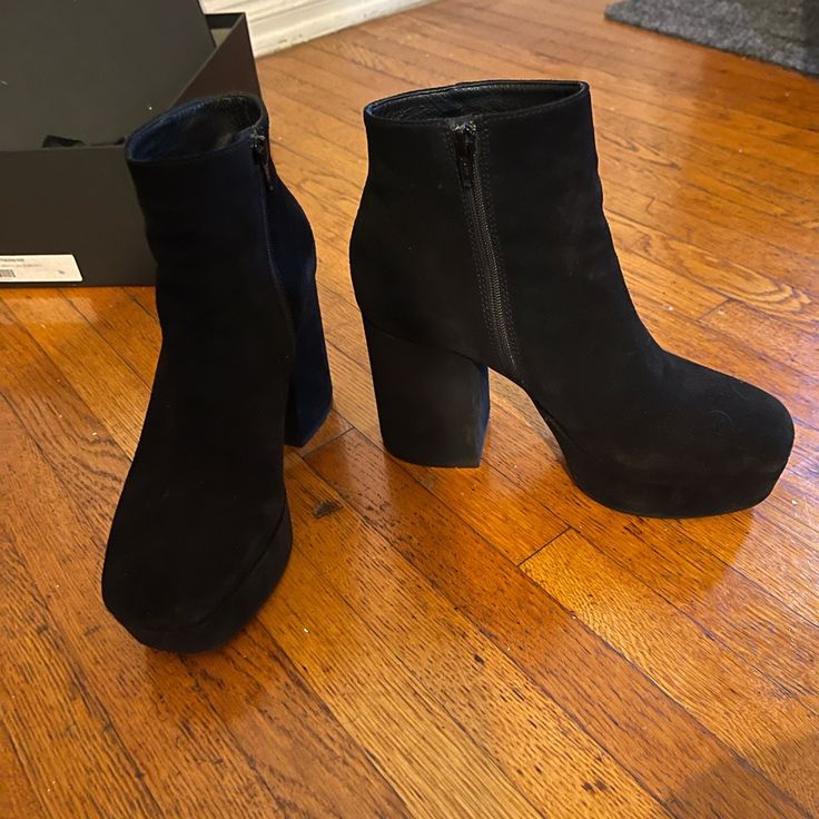 Only Worn A Few Times. This Post Is For The Black But Will Bundle W Brown If Desired For A Great Price Fall Party Heeled Boots With Lug Sole, Casual Ankle-high Platform Boots For Party, Casual Platform Ankle Boots For Night Out, Party Heels With Lug Sole And Pointed Toe, Casual Chunky Platform Heeled Boots For Party, Casual Heeled Boots With Chunky Platform For Party, Casual Ankle-high Platform Boots For Night Out, Casual Chunky Platform Boots For Parties, Casual Platform Ankle Boots For Party