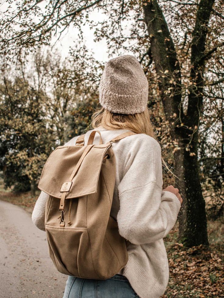 Light Academia Backpack, Beige Backpack, Vegan Backpack, Backpack Beige, Rucksack Style, Sustainable Backpack, Beige Backpacks, Woman Character, Inktober 2024