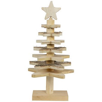 a wooden christmas tree on a white background