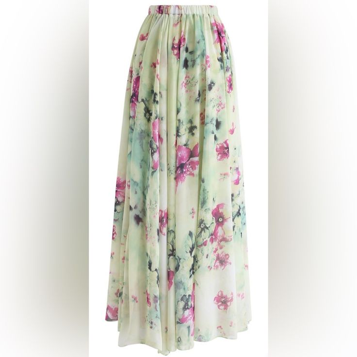 Chicwish Flowered Skirt Nwt Size Xl/Xxl Nwt Maxi Frocks, Chicwish Skirt, Ruffle Maxi Skirt, Tulle Maxi Skirt, Chiffon Maxi Skirt, Tulle Midi Skirt, Layered Tulle Skirt, Floral Maxi Skirt, Printed Maxi Skirts