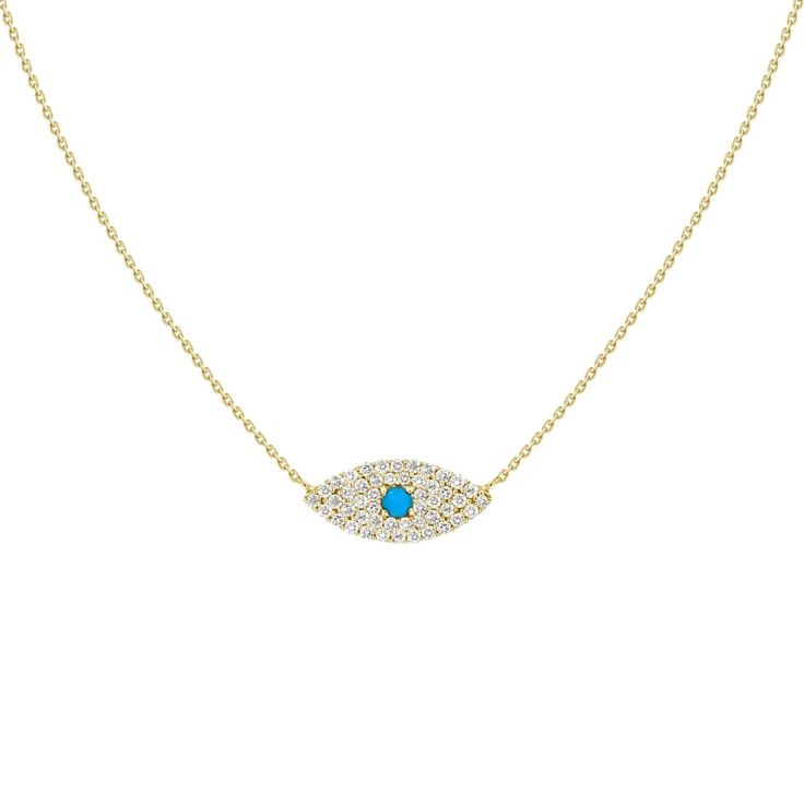 Dainty jewelry is always trending. Easier to layer it up or keep the look simple. An Artisan Carat exclusive design, this high-end 18K Gold Dainty Evil Eye Diamond Necklace is made with the finest 18k gold of your choice, Rose, White, or Yellow, and ethically sourced natural diamonds weighing 0.14 carats. Be bold and wear classic fine jewelry. Authenticity Guaranteed One Year Warranty Ethically Sourced 3% Donated to your Charity Smiles Promised Measurements Weight: 1.02 grams Necklace Length: 17 Exquisite Yellow Gold Necklaces For Everyday Luxury, Modern Yellow Gold Necklace With Gemstone, Modern Gold Jewelry With Diamond Eyes, Wedding Fine Jewelry Necklaces With Diamond Eyes, Wedding Necklaces With Diamond Eyes, Yellow Gold Pendant Jewelry With Diamond Eyes, Fine Jewelry Necklace With Diamond Eyes For Gift, Yellow Gold Gemstone Necklace For Everyday Luxury, Fine Jewelry Necklaces With Diamond Eyes For Gifts