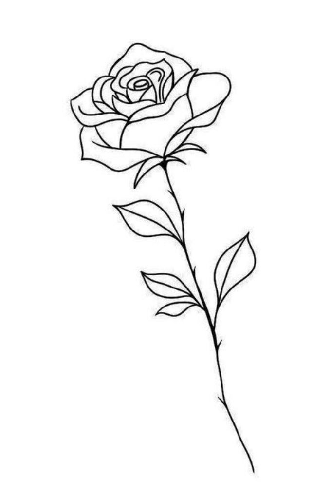 Tiny rose stencil tattoo Rose Stencil Tattoo, Rose Tattoo Outline, Rose Outline Drawing, Rose Outline Tattoo, Flower Tattoo Stencils, Rose Tattoo Stencil, Simple Rose Tattoo, Simple Flower Tattoo, Rose Flower Tattoos