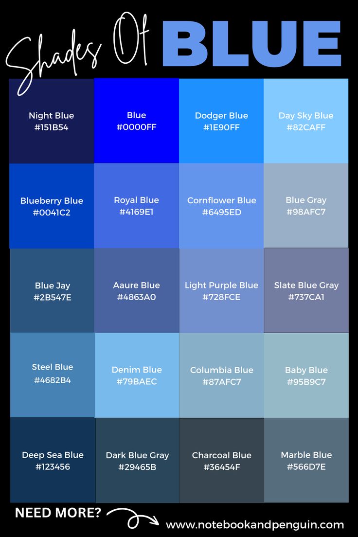 shades of blue with the words shades of blue in different font and colors on it