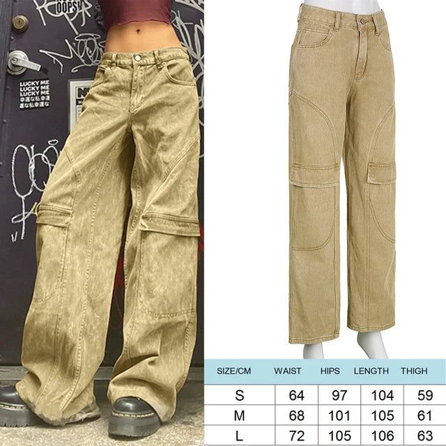 42986555637807|42986555670575|42986555768879 Y2k Style Khaki Bottoms For Spring, Spring Y2k Khaki Bottoms, Khaki High Waist Y2k Bottoms, Y2k High Waist Khaki Bottoms, Khaki Y2k High-waisted Bottoms, Beige Cotton Y2k Style Bottoms, Y2k High Waist Pants With Five Pockets, Y2k High-waist Pants With Five Pockets, Vintage Baggy High Waist Cargo Pants