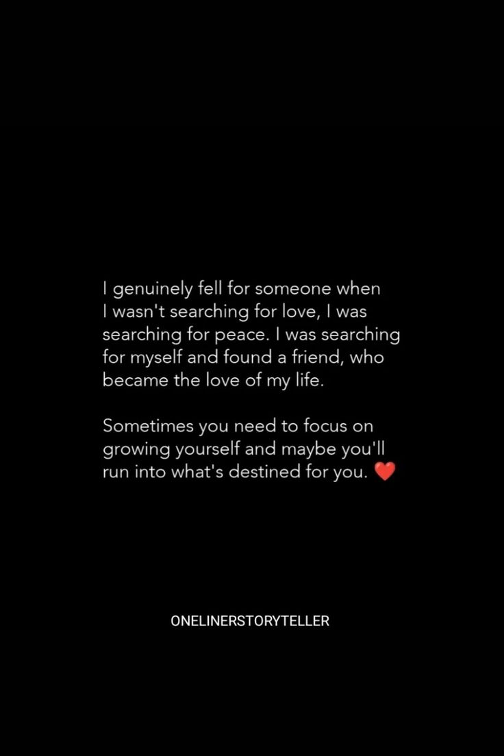 a black background with a red heart on it and the words, sometimes you need to focus on growing yourself and maybe you run into what's destined for you