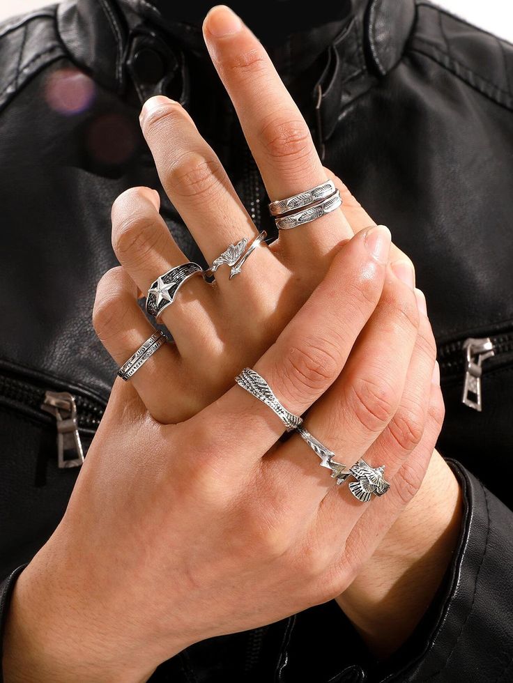 Colour: Silver Gender: Unisex Fabric: Zinc alloy Luxury Silver Men's Ring With Spiritual Style, Luxury Silver Bohemian Men's Ring, Guy Jewelry, Streetwear Jewelry, Silver Crown Ring, Mens Rings Fashion, Mens Fashion Jewelry, Boys Jewelry, Estilo Punk