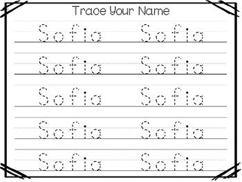 trace your name worksheet with the letter s in black and white, for children