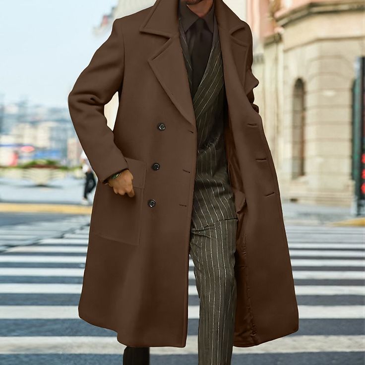 Season:Winter,Fall; Fabric:Polyester; Sleeve Length:Long Sleeve; Gender:Men's; Style:Casual,Fashion,Streetwear; Occasion:Daily Wear,Going out,Outdoor; Placket:Double Breasted; Pattern:Plain; Neckline:Lapel; Outerwear Type:Overcoat,Winter Coat,Long Trench Coat; Listing Date:10/12/2023; Bust:; Length:; Shoulder Width:; Sleeve: Winter Sweater Coat With Lapel Collar, Winter Long Sleeve Single Breasted Sweater Coat, Single Breasted Long Sleeve Sweater Coat For Winter, Winter Lapel Collar Outerwear For Cold Weather, Winter Outerwear With Lapel Collar For Cold Weather, Brown Single Breasted Outerwear For Winter, Single Breasted Outerwear For Cold Weather, Single Breasted Long Winter Outerwear, Winter Long Single Breasted Outerwear