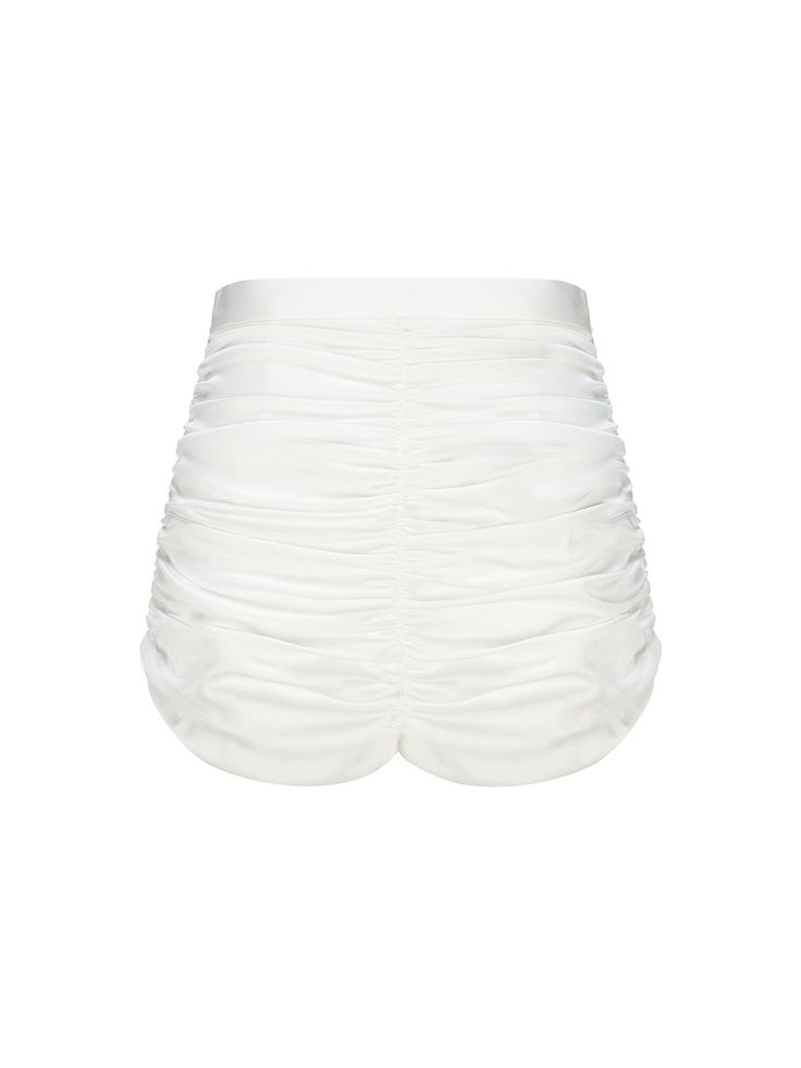 Introducing The Emilia Shorts: a testament to elegance and style. These shorts are crafted from luxe satin fabrics that perfectly mould to accentuate your curves. The waist is adorned with a delicate bow positioned at the center of the belt, adding playful touch. The unique wrinkle design of these shorts adds depth and texture to the simple tailoring, creating a dynamic visual impact that exudes vivacity and charm with every stride. High waist design Features a delicate bow Dry clean only Satin Fabrics, Shorts White, White Skirts, Satin Fabric, Design Features, White Shorts, Coming Soon, High Waist, Dry Clean