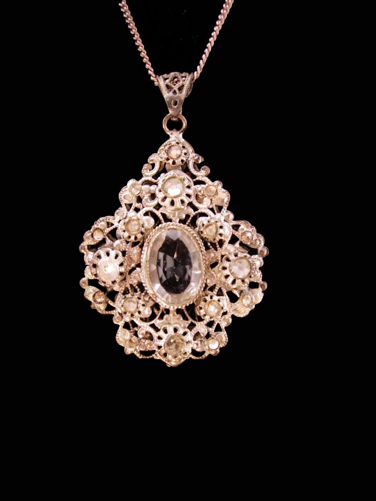 With a beautiful hand cut center piece stone this  Austro hungarian antique necklace must have been worn by quite the woman! This is such a wonderful old piece of jewelry history that it is a must have! Made with thick ornate 835 silver filigree designs, . Many old pieces  are lost and gone forever or are in collections that are kept and never sold. I am fortunate enough to be able to offer this extraordinary necklace in hopes it finds a home that can appreciate not only its age but its find att Jewelry History, Czech Jewelry, Austro Hungarian, Gone Forever, Antique Necklace, Filigree Design, Silver Filigree, Jewelry Vintage, Beautiful Hand