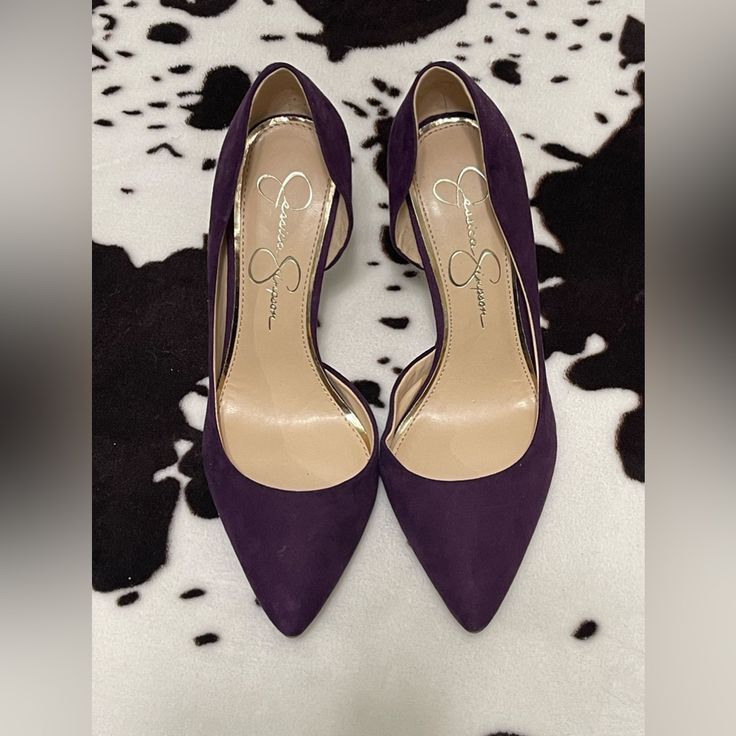 Super Cute Purple Pumps. New. Never Used But Have Been Put Up With My Other Shoes Therefore Small Scuff On The Heel Elegant Purple Heels For Night Out, Elegant Purple Heels For A Night Out, Chic Purple Closed Toe Heels, Elegant Purple Heels For Office, Purple Suede High Heel Heels, Purple Suede High Heels, Purple Suede Evening Heels, Purple Suede Heels For Evening, Chic Purple Heels For Formal Occasions