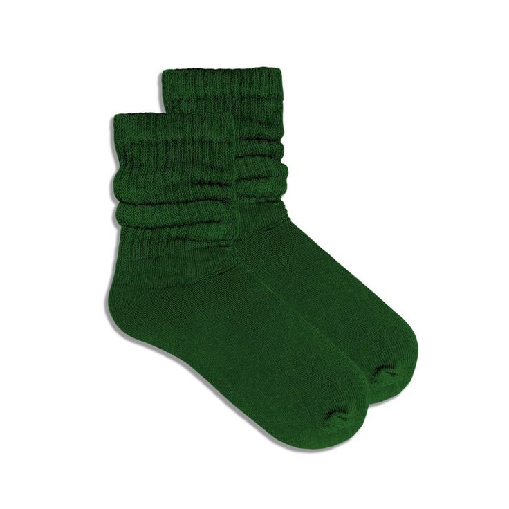 Hunter Green Slouch Socks (Adult Medium) Casual Fitted Green Socks, Casual Green Cotton Socks, Green Mid-calf Casual Socks, Green Super Soft Socks, Scrunch Socks, Collage Items, Fun Green Cotton Socks, Ruffle Socks, Green Scrunchie