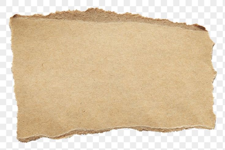 an old torn piece of brown paper on a white background png, transparent and psd