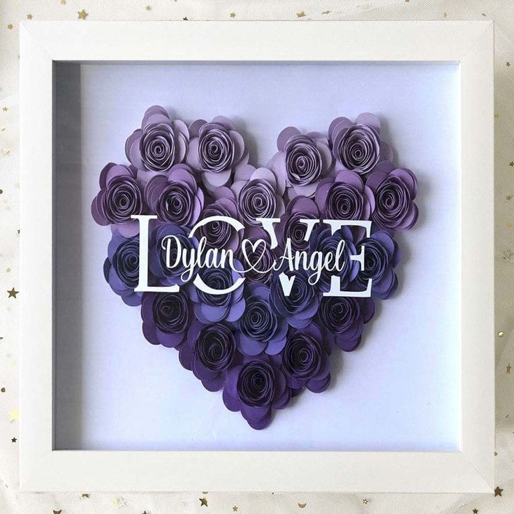 Mother's Day Flower Shadow Box, Personalized Flower Ombre Indigo Shadow Box With Name For Wedding Anniversary Valentine's Day Heart Shadow, Made Flowers, Flower Shadow, Flower Shadow Box, Heart Flower, Heart Frame, Flowers Gift, Mom And Sister, Flower Heart