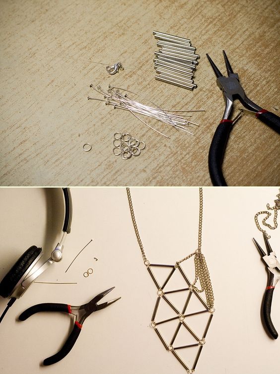 there are many different items that can be seen here in this collage, including scissors and wire