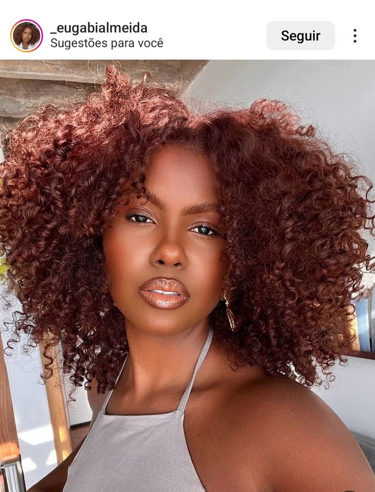 Copper Red Hair With Bangs, 4c Copper Hair, Auburn Copper Curly Hair, Soft Auburn Hair Color Loreal Hicolor, Rich Copper Hair Color On Black Women, Copper Natural Hair Black Women, Auburn Curly Hair Black Women, Auburn Copper Hair On Black Women, Curly Hair Color Ideas Red