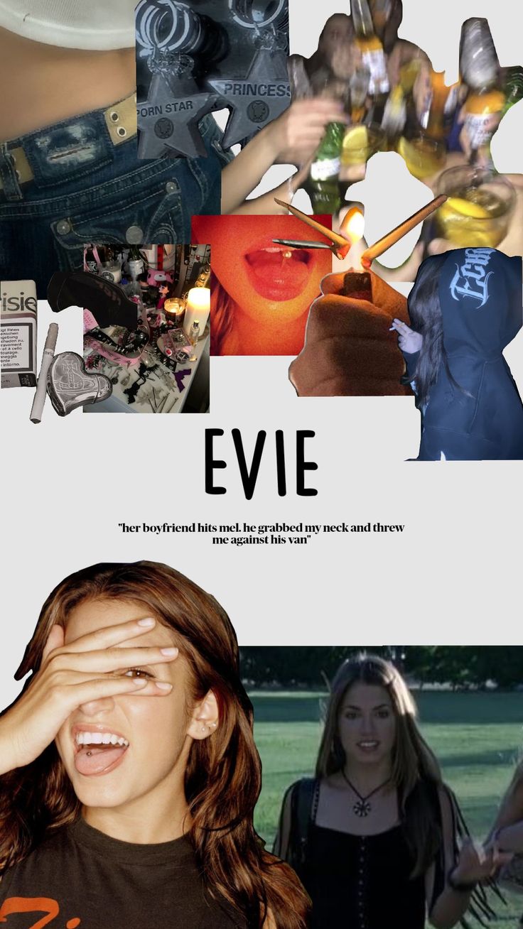 a collage of photos with the caption evie