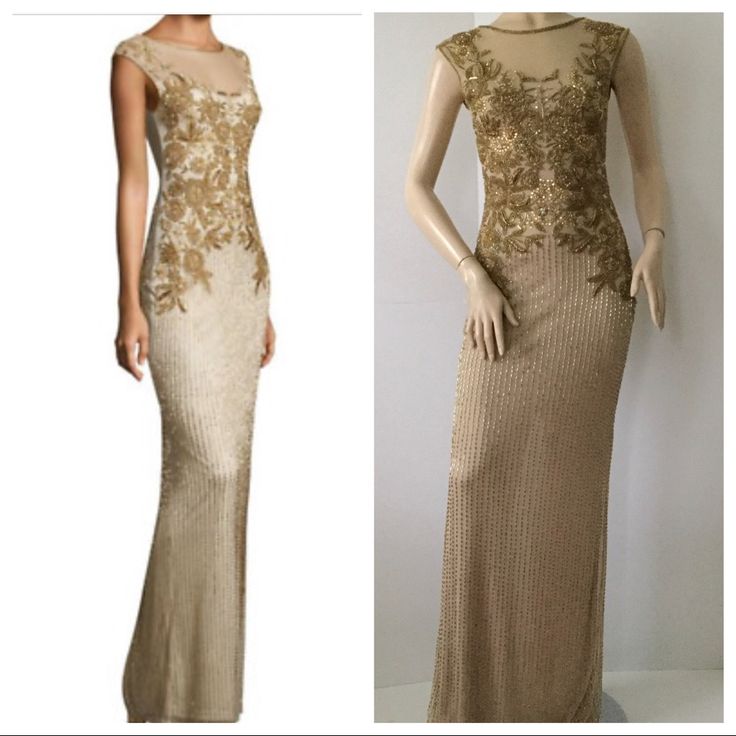 Parker Black / Nude Gown W/ Golden Embellishments Modeled On A Usa Size 6 Mannequin Size Small /Size Tag Is Not Attached. Best To Fit Usa 4 Thru 6. Retails At $768 Store Display Line Through Label. This Gown Is Stunning. As With All Heavily Embellished Gowns, Beads Or Embellishments Could Be Missing Extra Bead Packet Included. Gold Embellished Maxi Dress For Gala, Fitted Embellished Mother Of The Bride Evening Dress, Elegant Embellished Champagne Maxi Dress, Embellished Fitted Mother Of The Bride Dress, Gold Embellished Maxi Dress For Prom, Fitted Embellished Gold Maxi Dress, Elegant Fitted Gold Maxi Dress, Embellished Beige Evening Dress For Formal Occasions, Beige Embellished Evening Dress For Formal Occasions