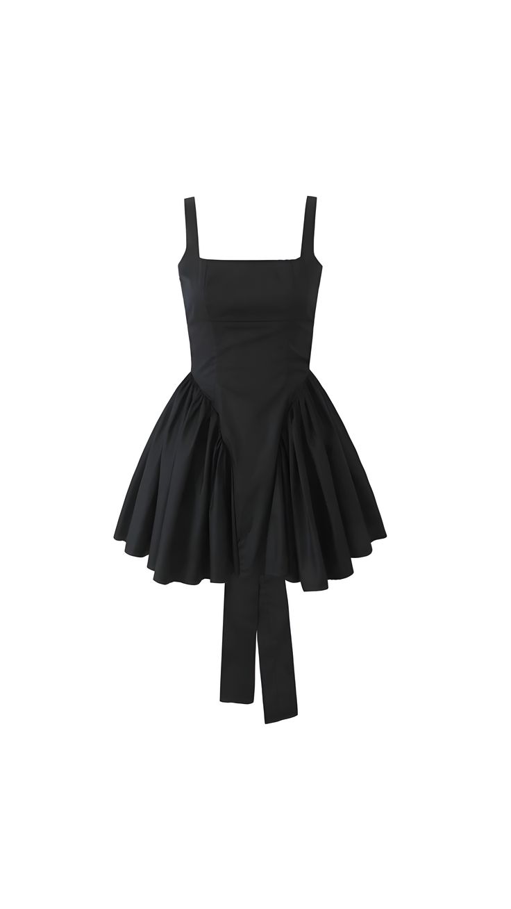 a black dress with straps on it