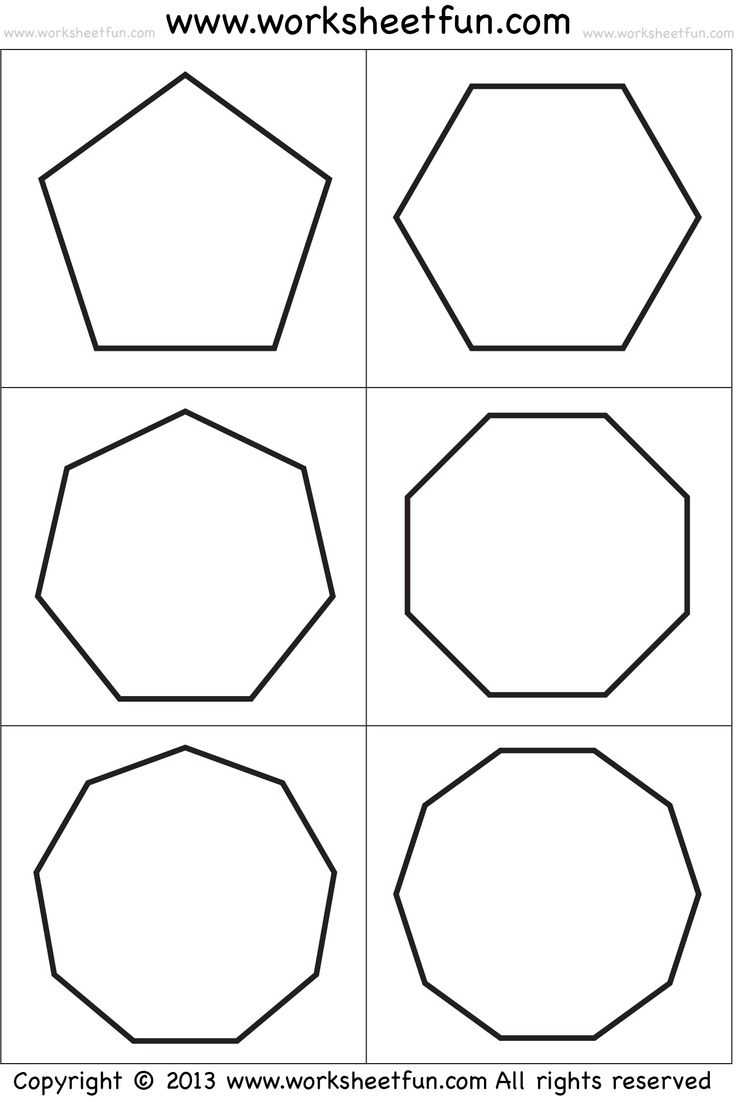 printable worksheet for the shape of hexagons