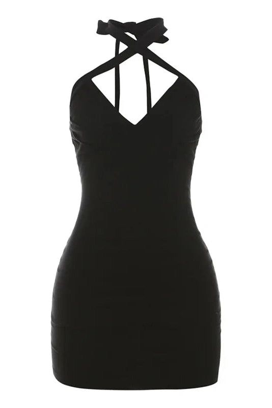 This mini dress features a deep V-neckline with a backless halter design and lace-up details. The high waist and slim fit create a chic and alluring look, perfect for special occasions. Details: Elasticity: Slight Stretch Fabric Type: POLYESTER Silhouette: Sheath Neckline: V-Neck Material: POLYESTER Size (IN) US Size Bust Size Skirt Length Waist Size Hip Size S 4 33.86 17.32 23.62-34.65 30.71 M 6 35.43 18.11 25.20-36.22 32.28 L 08/10 37.01 18.90 26.77-37.80 33.86 Fitted Mini Dress, Backless Design, Halter Mini Dress, White Mini Dress, Bodycon Mini Dress, Deep V Neck, Mini Black Dress, Skirt Length, Deep V