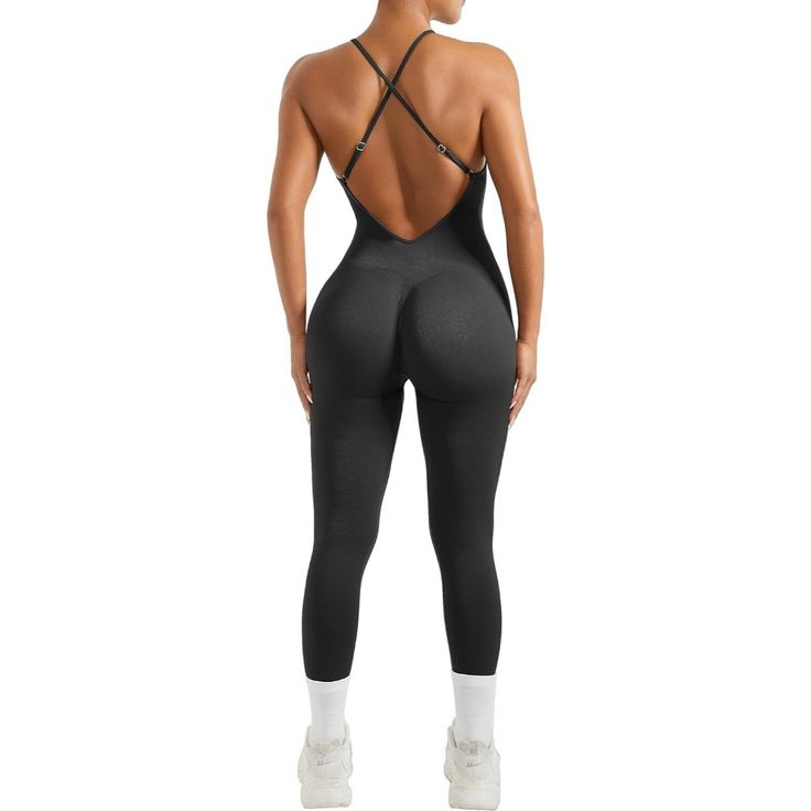 * 90% Nylon ,10%Spandex * Button Closure * Strappy Backless Jumpsuits: Sexy Criss Cross Back Low Cut Jumpsuits, Open Back Workout Rompers With Removable Pads. Adjustable Spaghetti Strap, Scoop Neck Yoga Jumpsuits, Shows Off Charming Collarbone. * Stretchy Fabric: 94% Nylon, 6% Spandex, Non See Through, Skin-Friendly, 4 Way Stretchy. Backless Black Bodysuits Jumpsuits, Perfect For Workout, Yoga, Gym, Running And Daily Wear. * Size: Sleeveless Tank Top Bodycon Rompers, S=Us 2-4, M=Us 4-6, L=Us 6-8 Workout Bodysuit With Built-in Bra, Black Bodysuit With Built-in Bra For Club, Club Bodysuit With Built-in Bra, Night Out Bodysuit With Built-in Bra And High Stretch, High Stretch Bodysuit With Built-in Bra For Night Out, High Stretch High Waist Shapewear Bodysuit, High Stretch Elastane Backless Bodysuit, Backless Workout Bodysuit With Lined Body, High Stretch Nylon One-piece Bodysuit