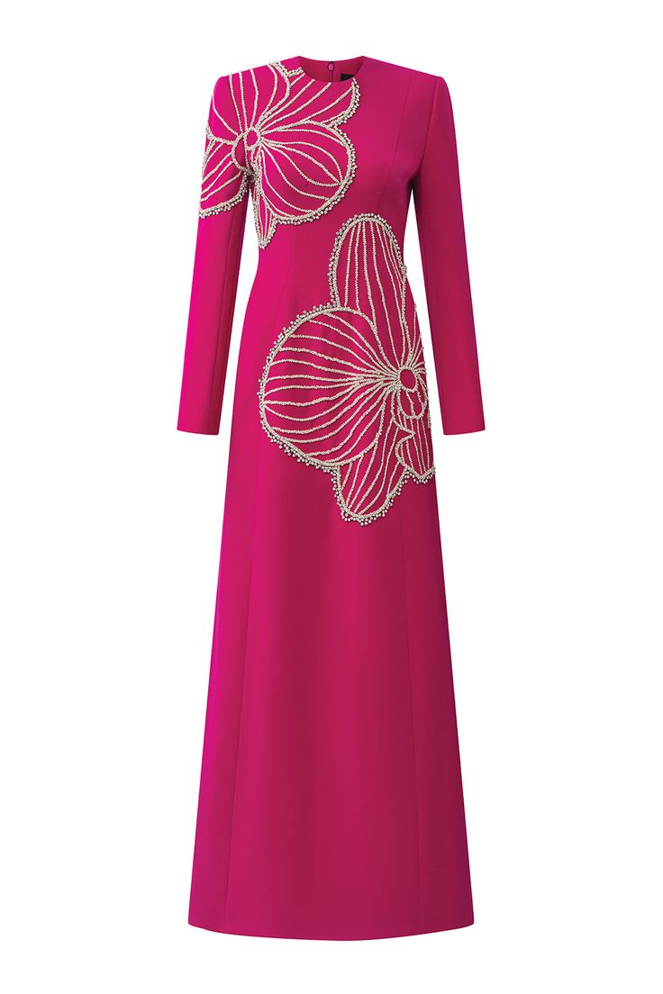 Indulge in luxury with our dress. The soft velvet and smooth satin materials create an elegant A-line silhouette, while the shimmer adds a touch of glamour. Perfect for special occasions, this dress will make you feel sophisticated and exclusive. * Note: The photo of the dress product is sketched based on the ao dai product and is for reference only. Dress products will not have slits on either side. Outfits With Skirt, College Outfits Cute, Outfit With Skirt, Beaded Clothes, Outfit Ideas College, Office Wears, Pola Bordir, Spring Outfits Dresses, Mean Blvd