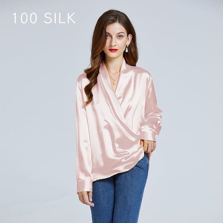 Free Shipping Over $45   
  First Order & Sign Up & Extra 10 % OFF, CODE: DAISYSILK   
  FREE Scrunchy or Eye Mask Gift on Orders $100+   
  (No Code Needed)    Daisysilk’s shirt will make lazy workday mornings a little bit more luxurious. The relaxed fit won't feel restrictive when you're outing.    One-Piece Silk Plain Shirt   
• V- neck collar 
• Long sleeves 
• Charming fold design 
• Normal type 
• 22 Mulberry silk 
• OEKO-TEX Standard 100 Plain Shirt, Plain Shirts, Neck Wrap, Lookbook Outfits, Casual Pullover, Silk Shirt, Neck Collar, Mulberry Silk, Silk Top