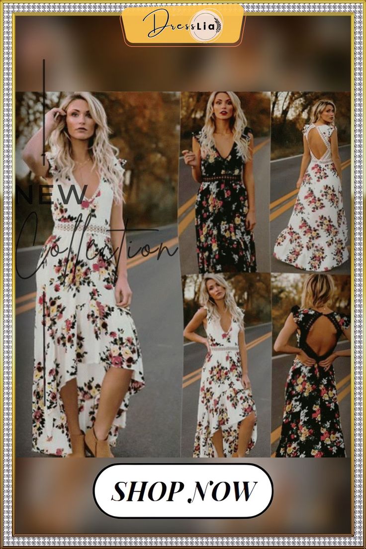 Women Boho Long Dress Elegant Flower Print Maxi Dress Sexy Deep V Neck Backless Summer Dress Flirty V-neck Floral Dress For The Beach, Flirty Floral Print Maxi Dress For Summer, Flirty Floral Print Summer Maxi Dress, Summer V-neck Floral Dress For Date Night, Flirty Backless Maxi Dress For Spring, Flirty Backless Dresses With Floral Print, Flirty Backless Floral Print Dress, Flirty Floral Print Maxi Dress For Beach, Summer Floral Print Maxi Dress For Date Night