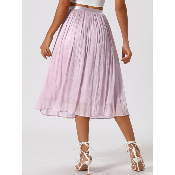 This pleated skirt with accordion style and elastic waist details shows off your femininity. Suits for daily and party wear in spring summer and fall. Pair with a t-shirt and high heels to complete the overall wearing style. Pair it with a t-shirt and high heels to complete the overall wearing style. Suits for daily and party wear in spring summer and fall. Party Flared Pleated Skirt With Elastic Waistband, Chic Spring Pleated Skirt With Elastic Waistband, Lined Pleated Skirt For Summer Parties, Spring Solid Pleated Skirt With Pleated Hem, Summer Midi Skirt With Accordion Pleats, Summer Party Pleated Midi Skirt, Summer Party Midi Pleated Skirt, Summer Party Skirt With Pleated Hem, Summer Party Bottoms With Pleated Waist