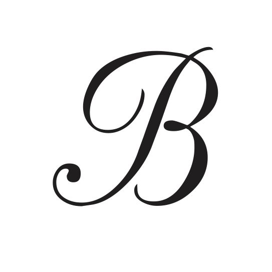 the letter b is shown in black and white