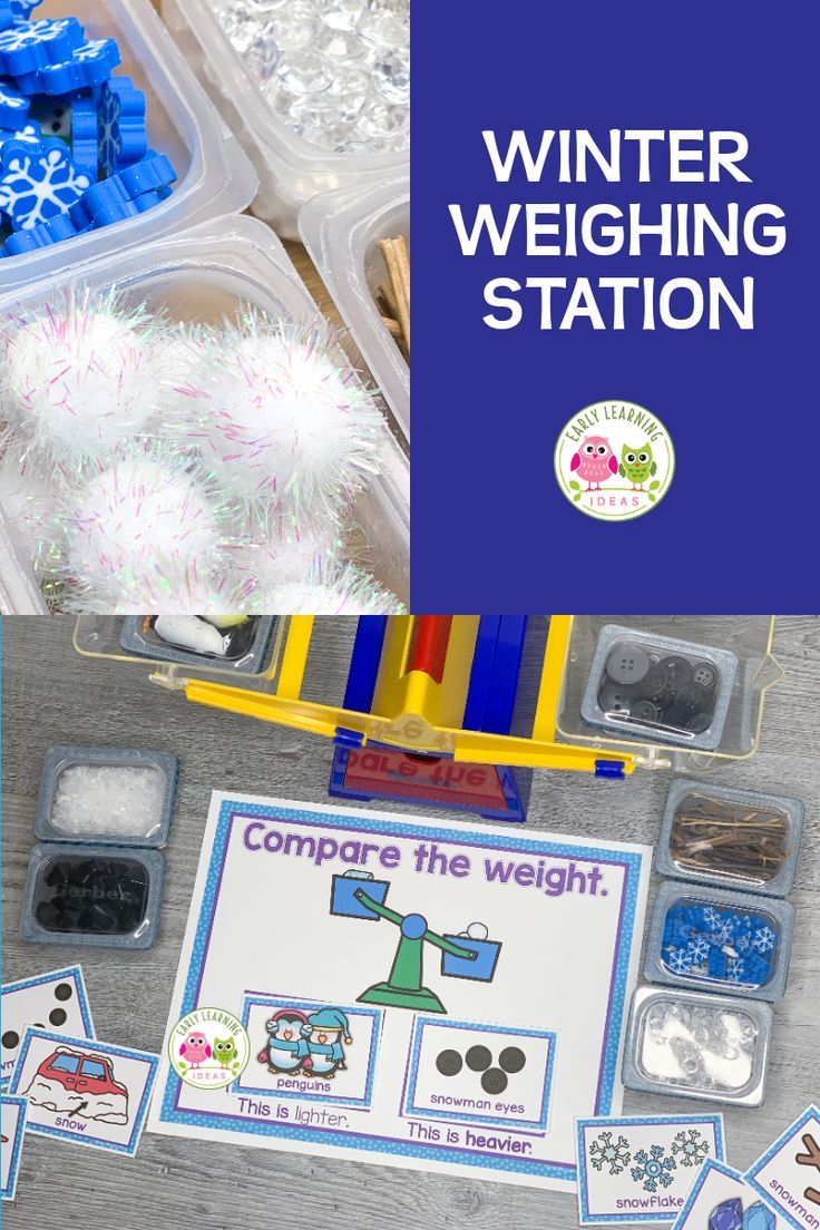 the winter weighting station is organized and ready to be used for children's learning