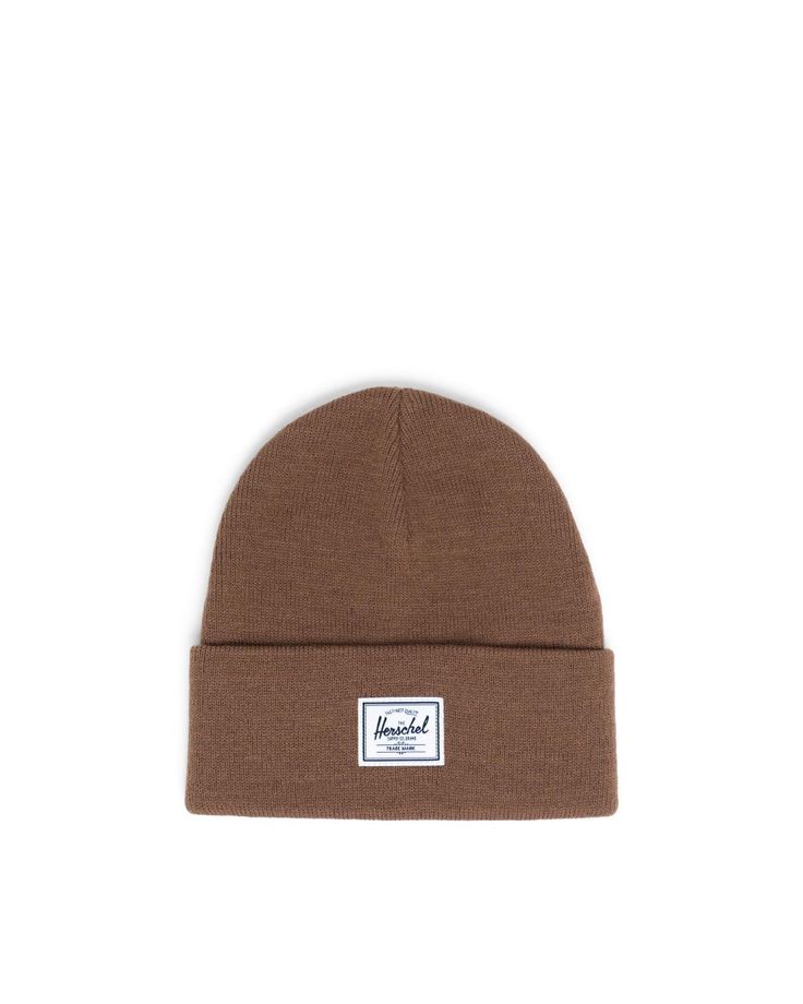 Casual Fitted Beanie For Fall, Classic Fitted Beanie For Fall, Casual Acrylic Hats For Fall, Classic Knitted Beanie For Fall, Knit Beanie With Ribbed Cuffs For Fall, Brown Classic Beanie For Winter, Adjustable Brown Beanie For Fall, Fitted Brown Beanie For Winter, Adjustable Cotton Beanie For Fall